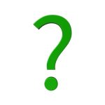 Un point d'interrogation vert sur un fond blanc.