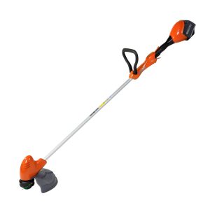 On voit la débroussailleuse BCI 30, qui est orange et noire, sur un fond blanc.