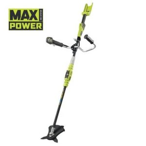 La Ryobi RBC36B26B, verte et noire, est sur un fond blanc, présentée de face.