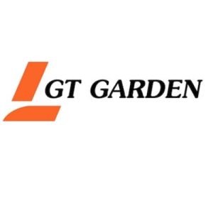 En orange, la forme d'un "L" majuscule apparaît et GT Garden, écrit en majuscule et en noir, apparaît à sa droite.